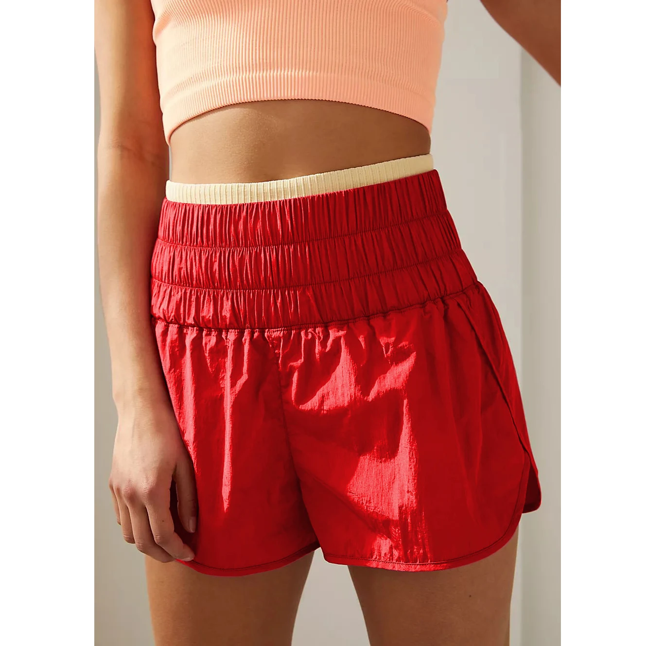 Women Summer Casual Elastic Waist Short Pants Sport Running Workout Short Wide Leg Bottoms Solid Ladies Gym Sport Shorts AM5080