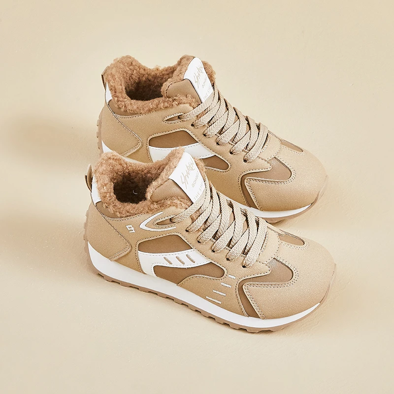 

Winter Fleece Women Boots Non-slip Warm Cotton Shoes Fashion Sports Running Ladies Bootie Comfortable Fitness Casual Ankle Boots