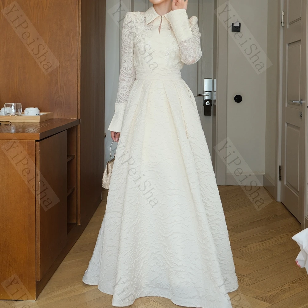 

Вечерние платья трапециевидной формы по индивидуальному заказу, длиной до пола, с высоким воротником и длинными рукавами, платье для выпускного вечера, простое модное драпированное повседневное вечернее платье