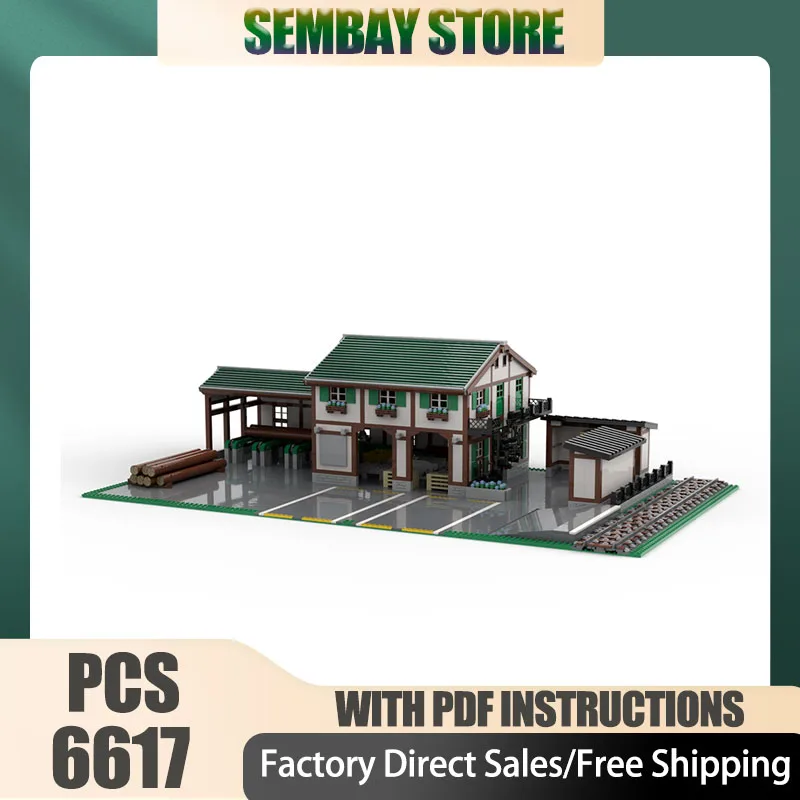 

Городская модель здания Moc, строительные кирпичи, модульная модель пиломатеринской мельницы, технологические блоки, рождественские игрушки «сделай сам», строительные праздничные подарки