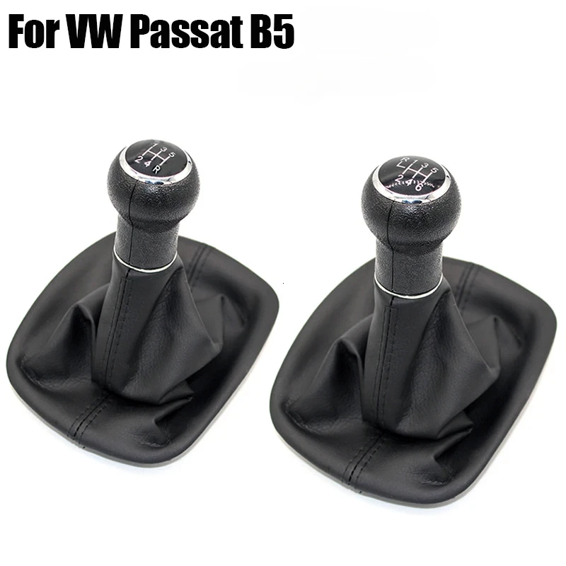 New 5/6 Speed Gear Shift Knob Leather Gaiter Boot Cover Case Skin for Volkswagen VW Passat B5 1998-2004 Car Styling Accessories