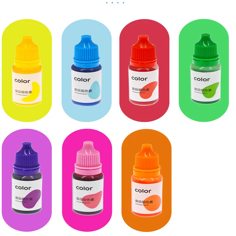 10ml 5color/Set Children\'S Science Experiment Food Grade Pigment Water Oil Plasticine Slime Color Pigment DIY Soap Mold Plaster