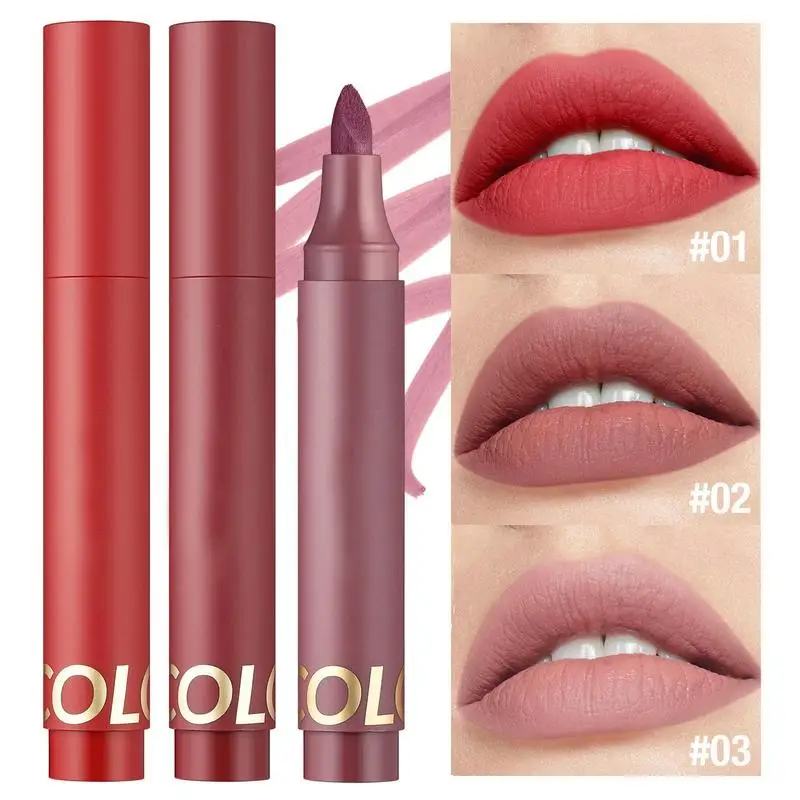 Lipstift Waterdichte Matte Lip Lijn Pen Nude Lipliner Langdurige Slijtage Lippenstift Lipgloss Kerstcadeau Voor Vrouwen Meisje