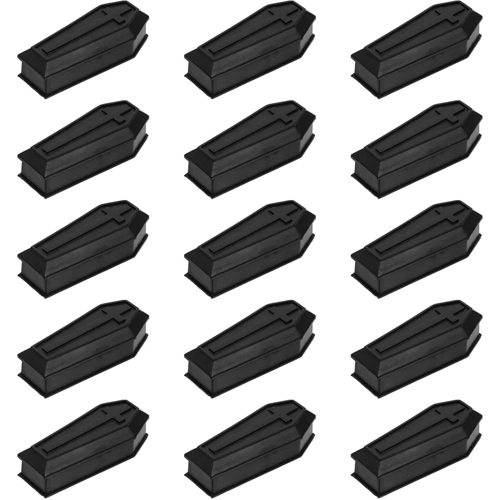 

15 Pcs Coffin Box Ornaments Decor Mini Halloween Prom Miniature Coffins Plastic Decorations Miss Small Coffin Adornments