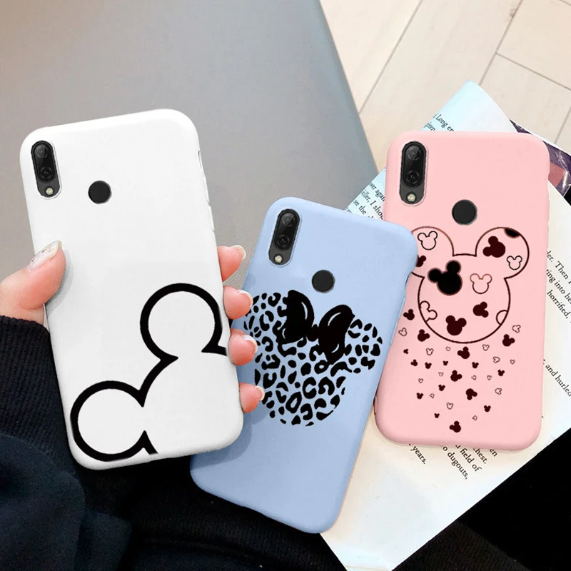 Coque de téléphone en silicone avec nœud papillon pour Huawei, compatible modèles Y6 Prime, Y7, Y9, 2019
