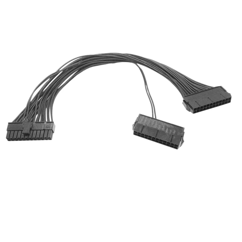 

Двойной блок питания, 24 Pin 18AWG Удлинительный кабель, для материнской платы ATX, 24 Pin до 24(20 + 4) Pin, 12 дюймов/30 см