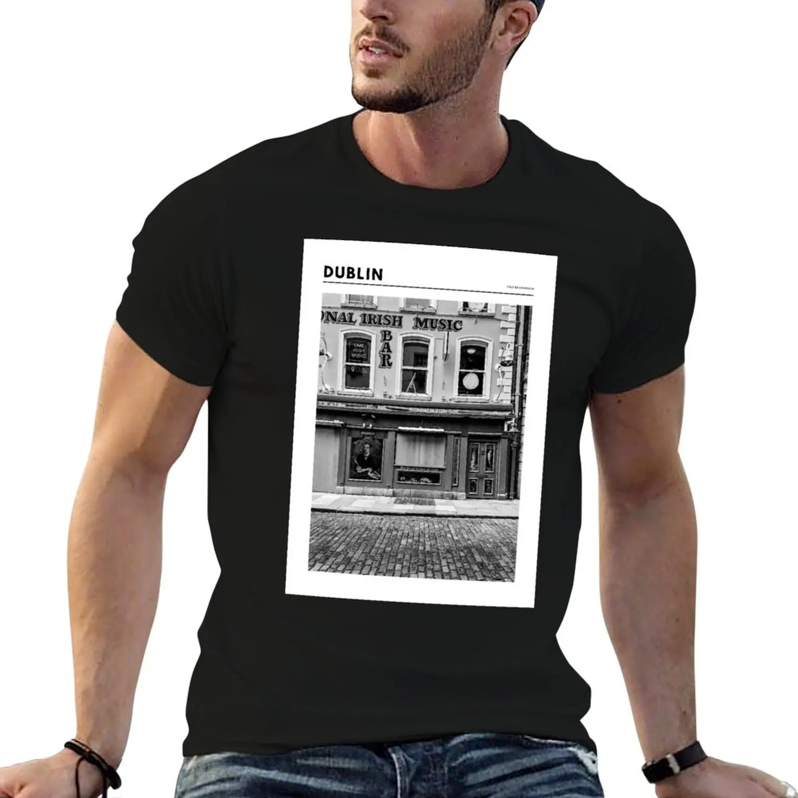 

Dublin B&W - pub T-Shirt man tshirt t shirt men 100% cotton luxury brand T-Shirt