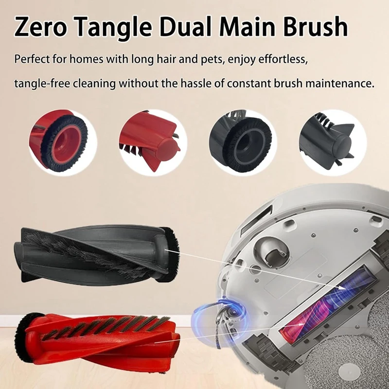 Kit de accesorios para Robot aspirador Roborock Qrevo Curv/Qrevo Edge, Cepillo Lateral principal, filtro HEPA, paño de mopa, bolsas de polvo