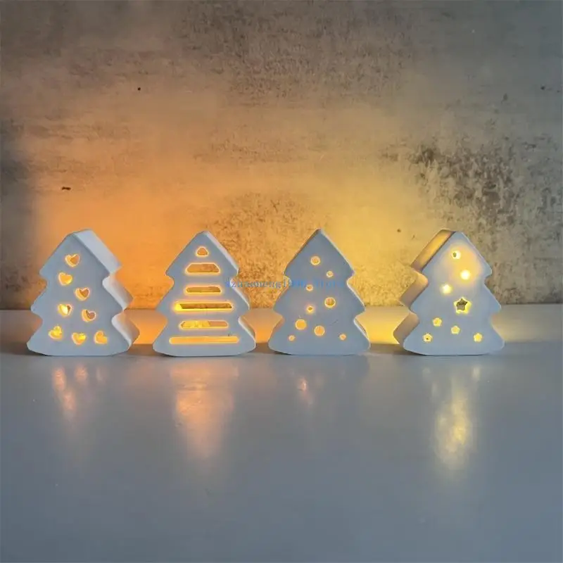85LF قالب من السيليكون المرن لمصباح الليل مهرجان الديكور قالب شجرة عيد الميلاد شمعة حامل قالب أداة صنع المجوهرات