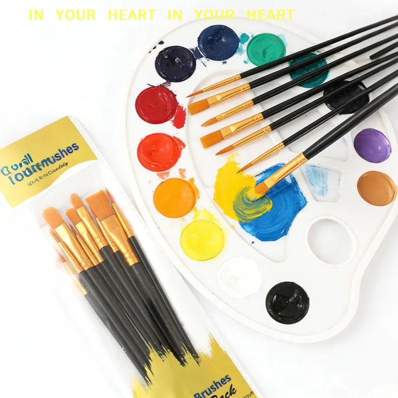 Nylon Hair Hook Line Gouache Oil Brush School Art Supplies 10Pcs/Set Multi-functional Watercolor Brush Pearlescent Plastic Rod