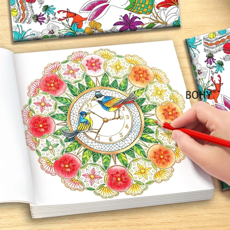 1 Alice's Wonderland Themed Creative Graffiti Coloring Album, 24 Pages Suitable for Adults To Relieve Stress and Soothe Emotions