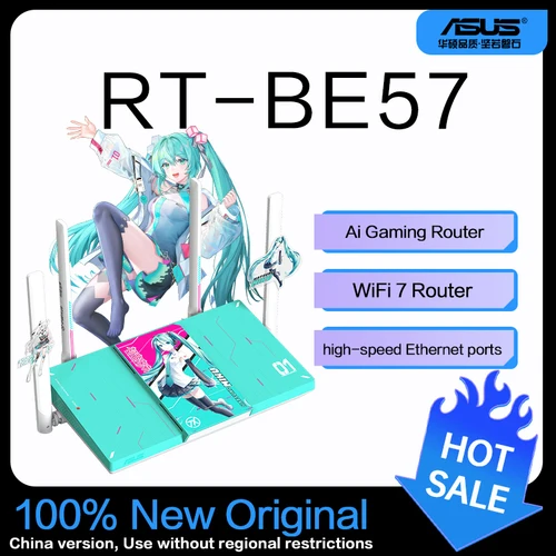 Imagen 1 del producto ASUS TUF Gaming Router 2 (Hatsune Miku Edition), WiFi 7, puerto 2,5G, aceleración inalámbrica para juegos, compatible con AiMesh