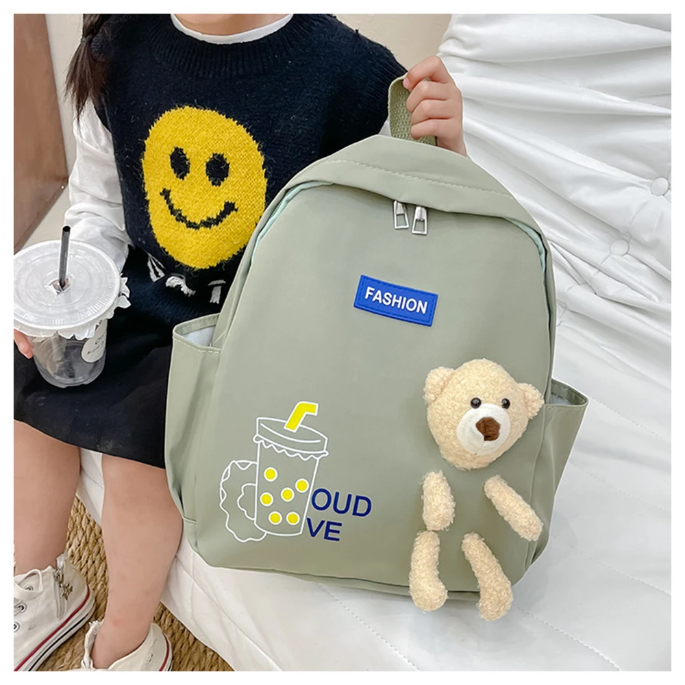 Mochila De Emenda De Urso Pequeno Personalizado, mochila De Moda De Nome Personalizado, sacos Leves Do Jardim De Infância Dos Desenhos Animados Das Crianças