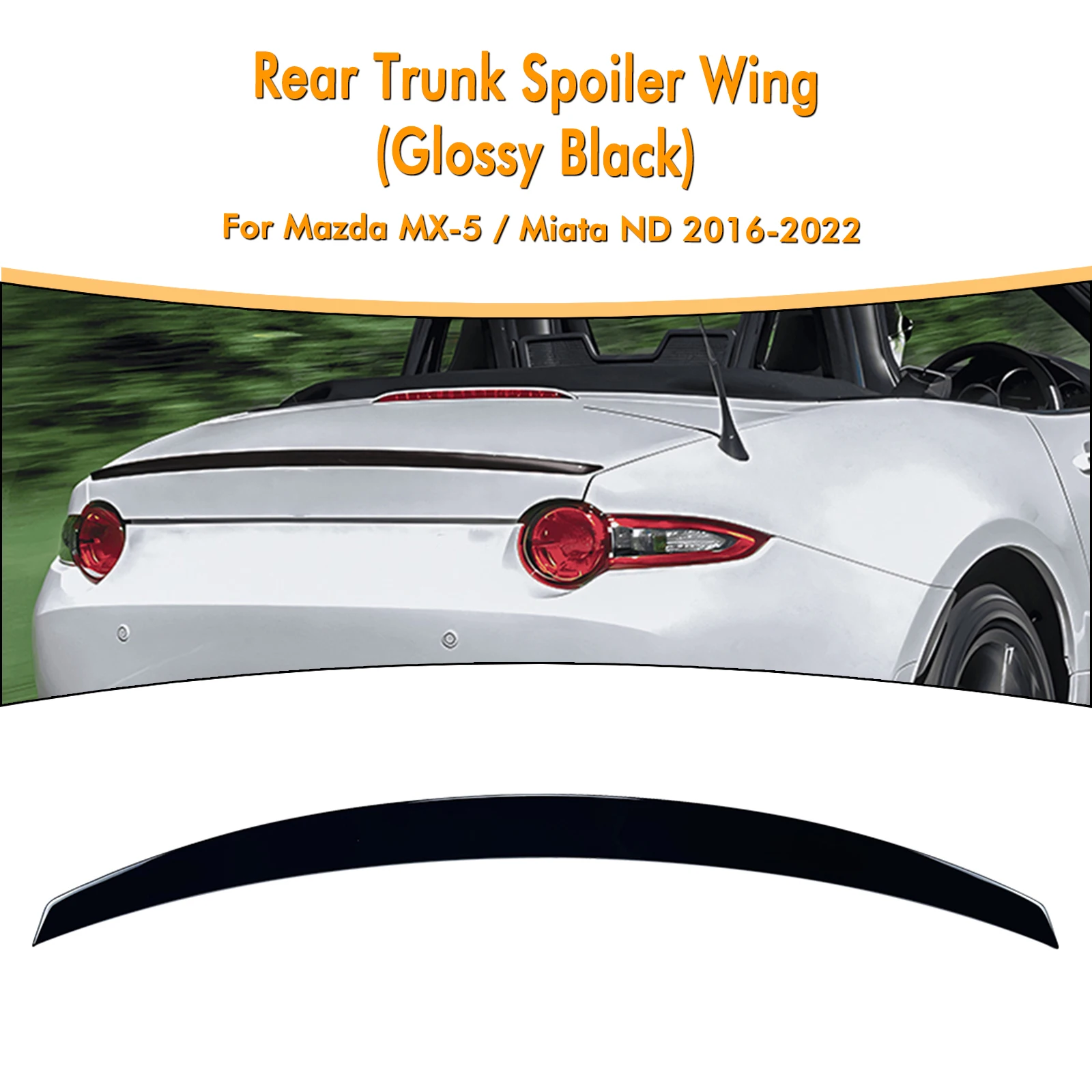 Rear Wing Trunk Lid Spoiler Tail Splitter Lip For Mazda MX-5 Miata ND 2016-2025