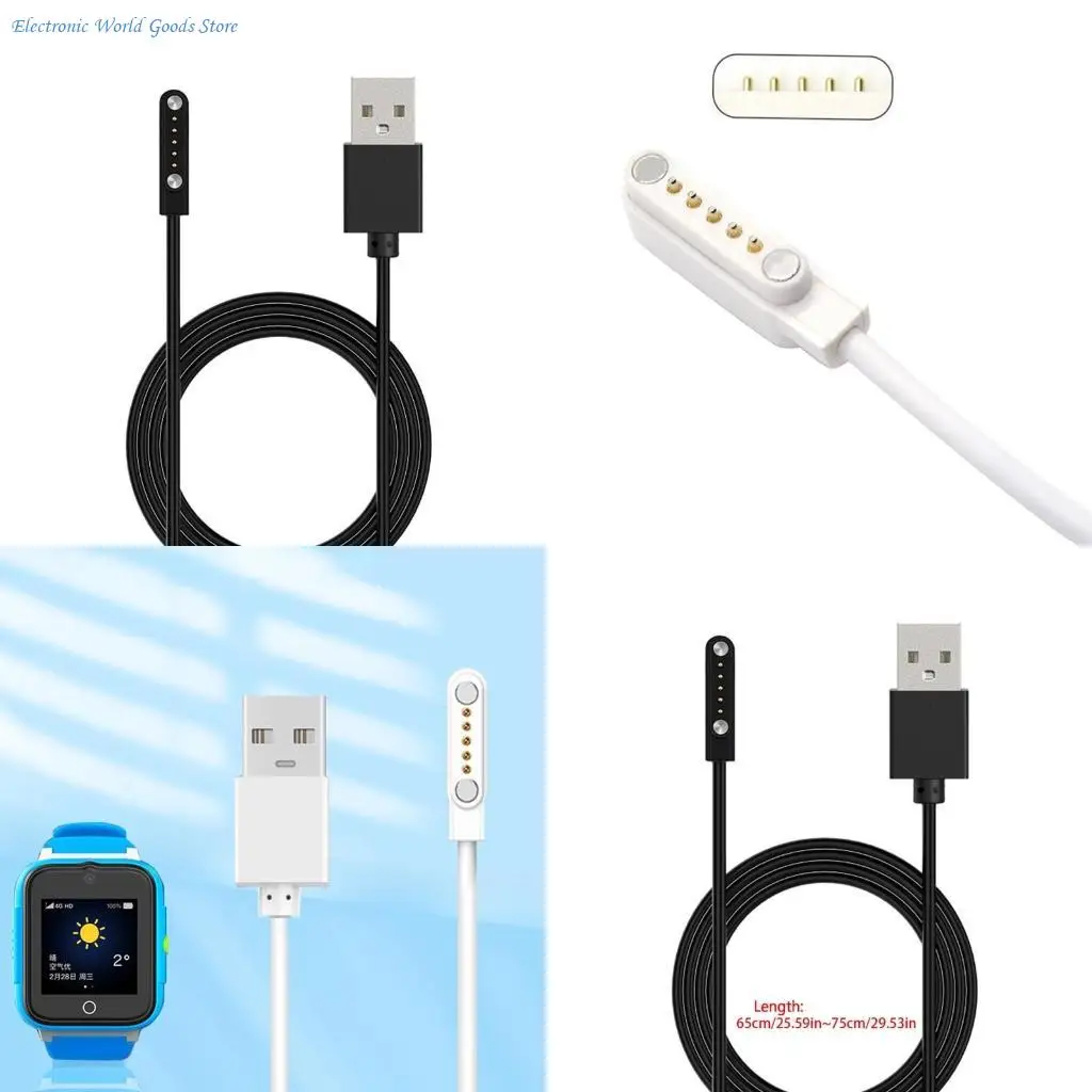 

A3PD USB-зарядное устройство 5-контактный 12 мм для умных часов Магнитный зарядный кабель Адаптер питания