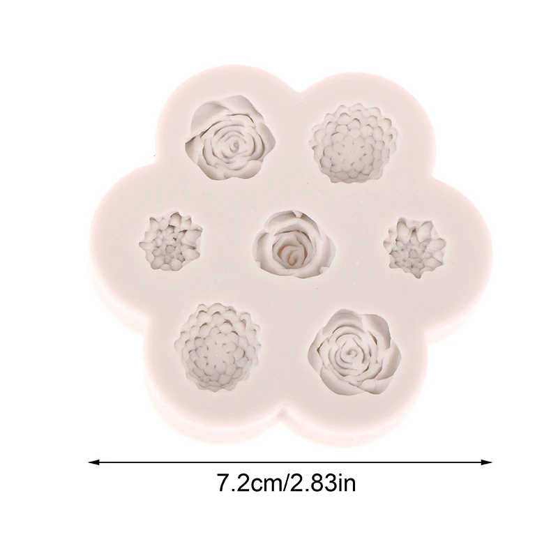 7 In 1 fiore rosa peonia stampo In Silicone fiore fai da te Aroma candela gesso ornamenti gesso stampo sapone fatto a mano