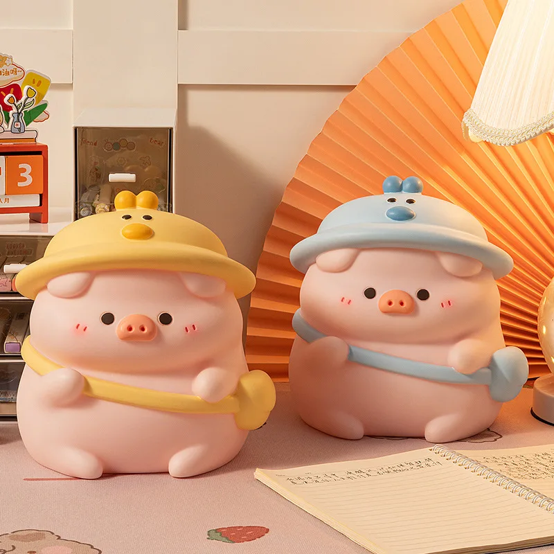 Cartoon Doodle Pig Piggy Bank.Children Cartoon Doll Enamel Anti-fall Piggy Bank.Large Capacity for Storing and Retrieving Gifts
