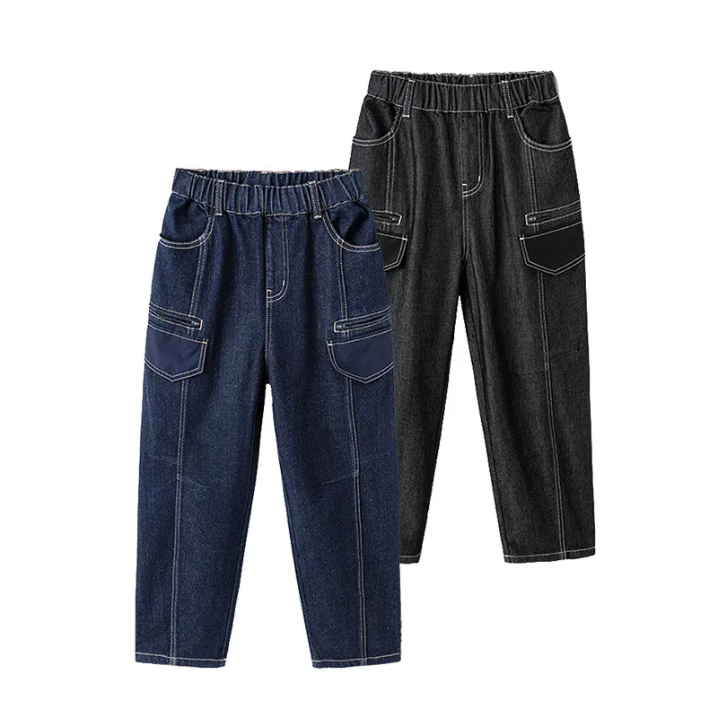 jeans-casual-primaverili-per-bambini-gamba-dritta-tessuto-misto-cotone-pantaloni-a-vita-media-per-ragazzi-comodi-morbidi-elastici-e-non-elasticizzati