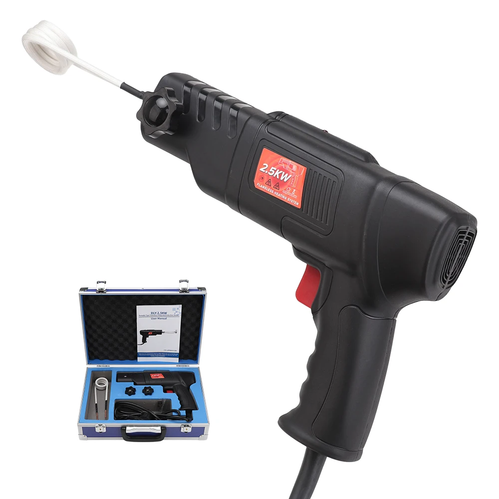 2500W Magnetic Induction Heater, Circuit Diy for Car Repair Bolt Remover Tools Set Welding Equipment with 4 Pieces Coil AC 220V