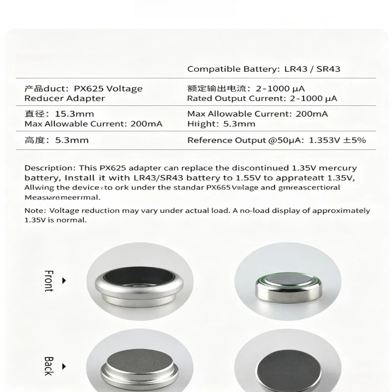 Vintage Camera PX625A Battery Voltage Reducing Sleeve 1.35V Step Down Adapter Film Photography Spare Accessory image 2