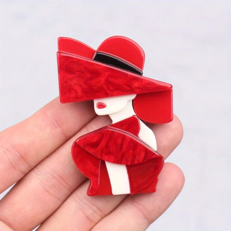 Acrylic Fashion Hat Women\'s Pin Brooch Elegant Luxury Simple Accessory Gift