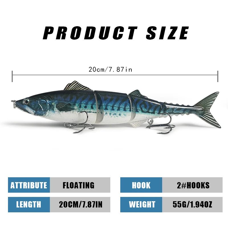 20cm55g Bionic Multi-Section Lure Fishing Baits for Sea And Freshwater Far Casting Prey Fish Universal Fishing Grounds view 2