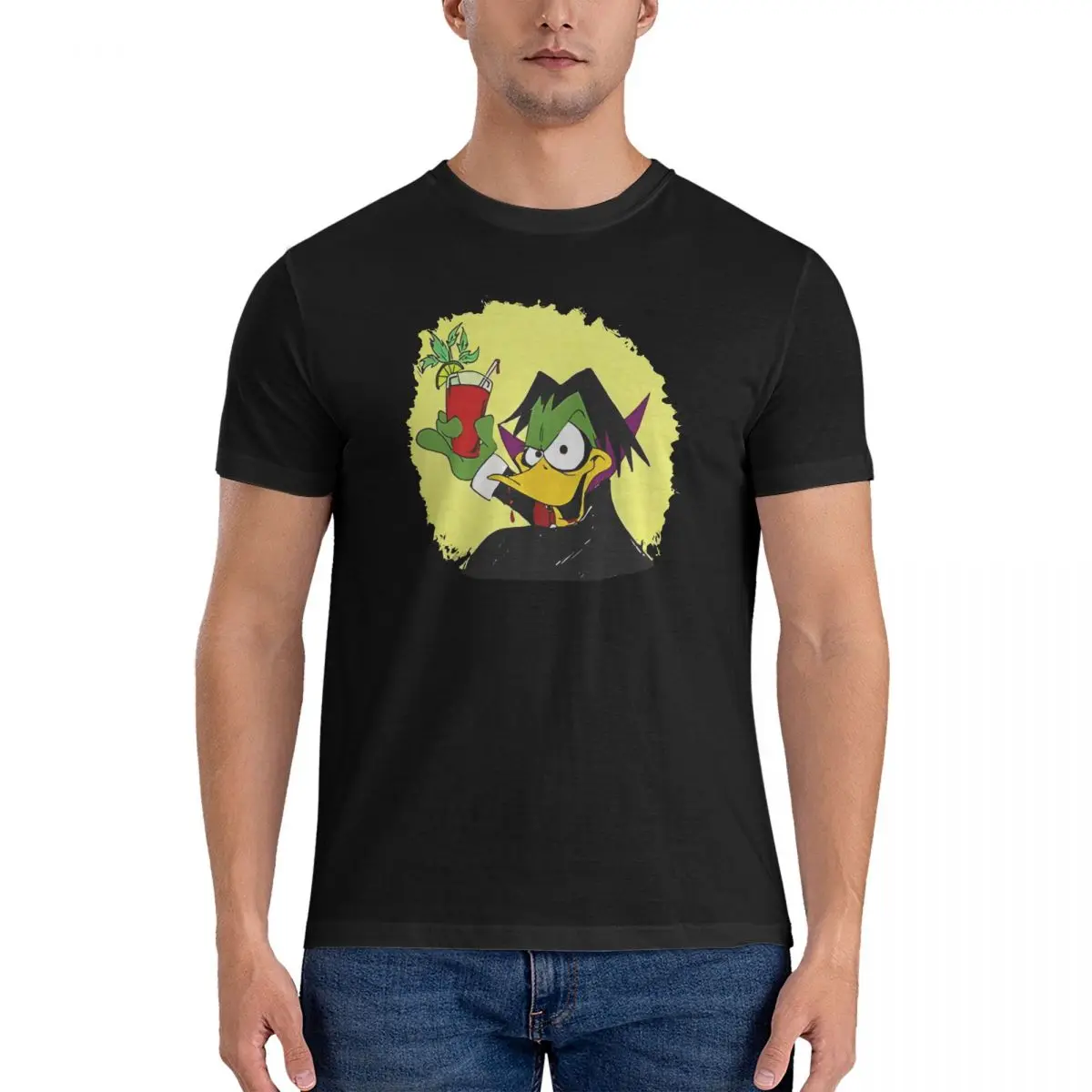 Men's T-Shirts Fire Fun Cotton Tees Short Sleeve C-Count Duckula T Shirts Crewneck Clothing Printing