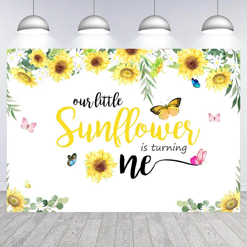 

Baby Bee Flowers Sunflower Dreamy Party Decor Photo Backgrounds Photography Backdrop Happy Birthday Photo Studio Banner