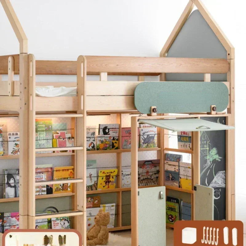 

Newsstand picture book house, all solid wood bookshelf, reading corner game house, storage bookshelf under the bed