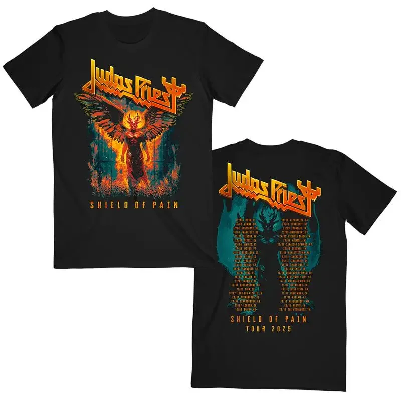 Image of Judas Priest Winged Demon Shield of Pain Tour 2025 T-Shirt