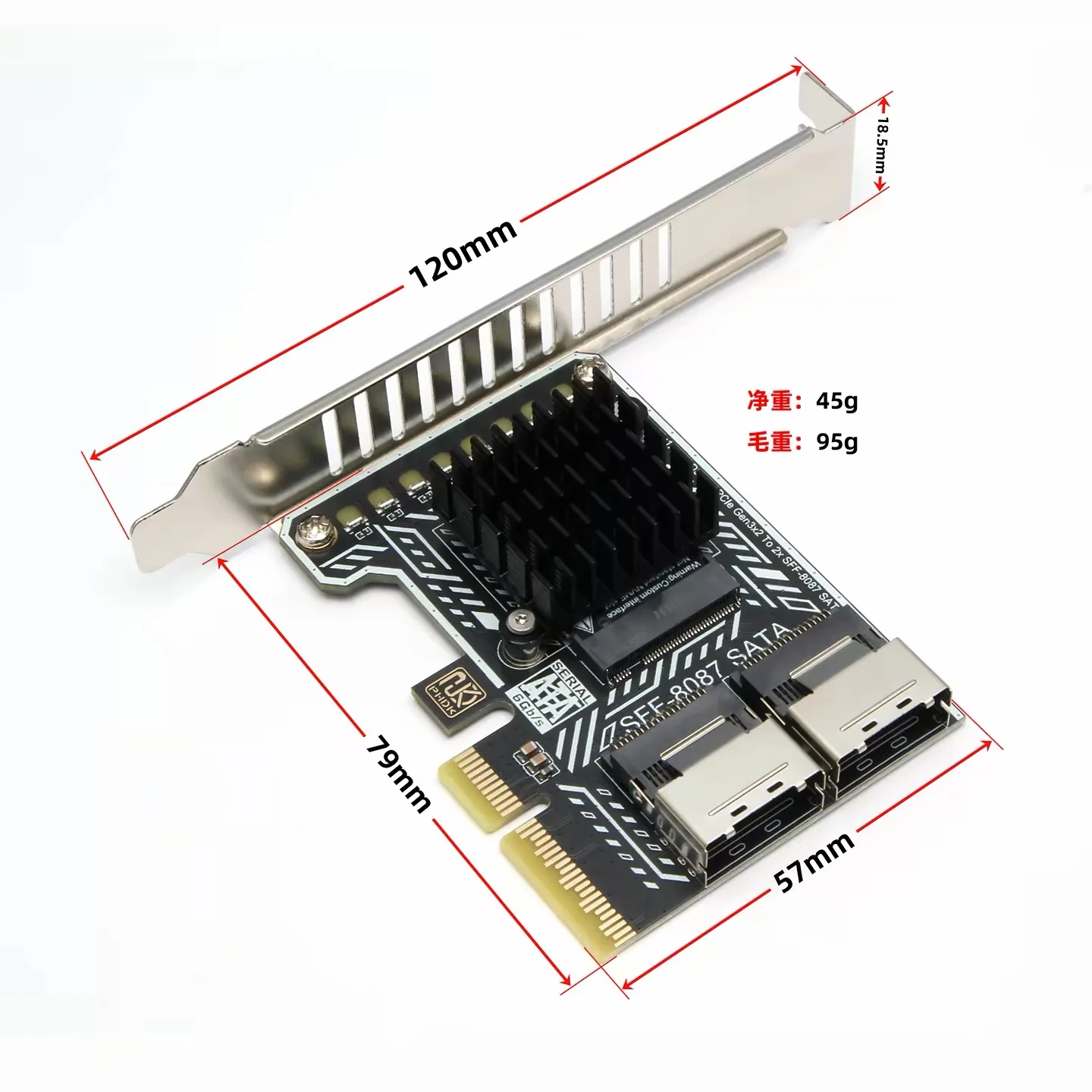 PCI Express 4X PCI-E 4.0 to Dual SFF-8087 8-Ports SATA 3.0 6Gbps Adapter Converter Disk Drive Extension Card