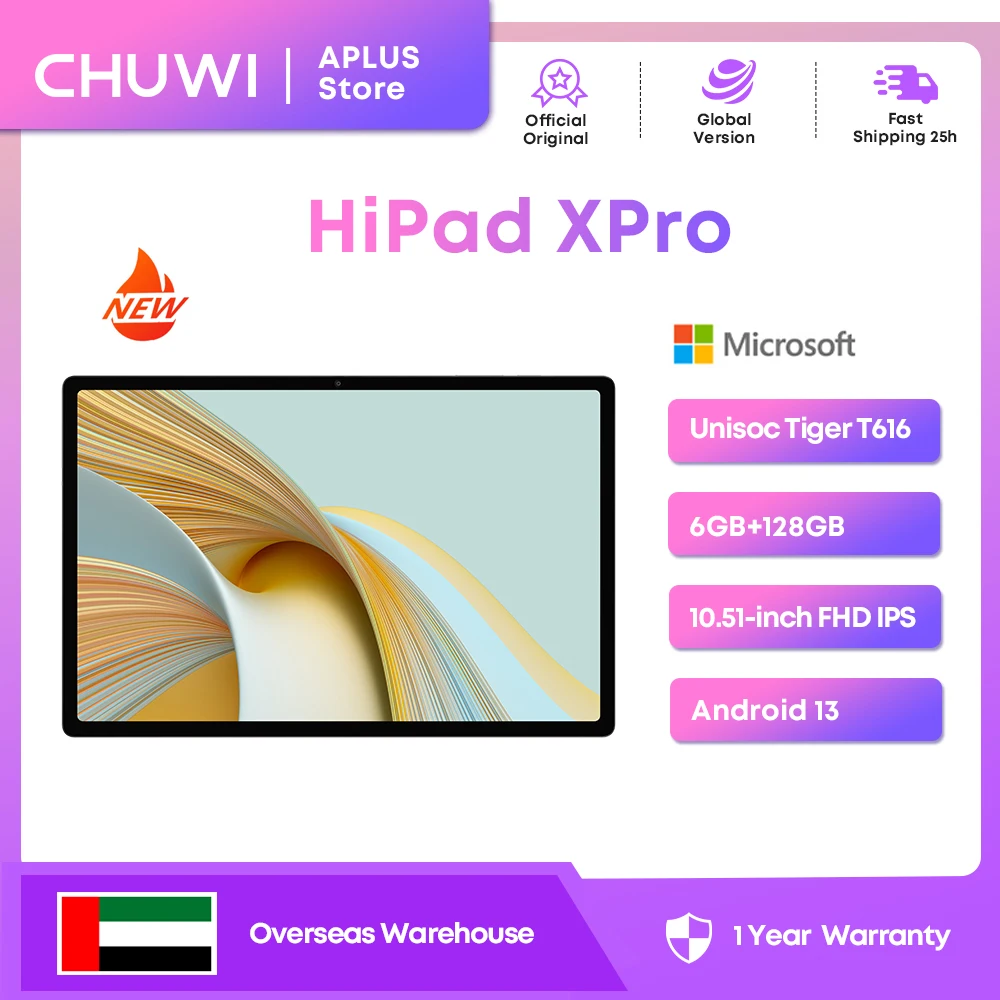 

CHUWI HiPad XPro Tablet 6GB 128GB 10.51'' FHD IPS Display Unisoc T616 Qcta Core 13MP+5MP Camera 7000 Mah Android 12 Pad