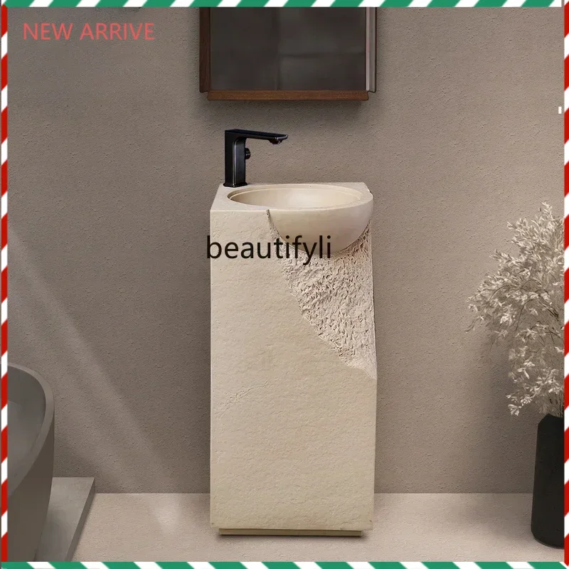 

newJapanese Style Pedestal One-Piece Floor-Standing Wash Art Pedestal Basin Vertical Wash Basin Wash Basinss1001