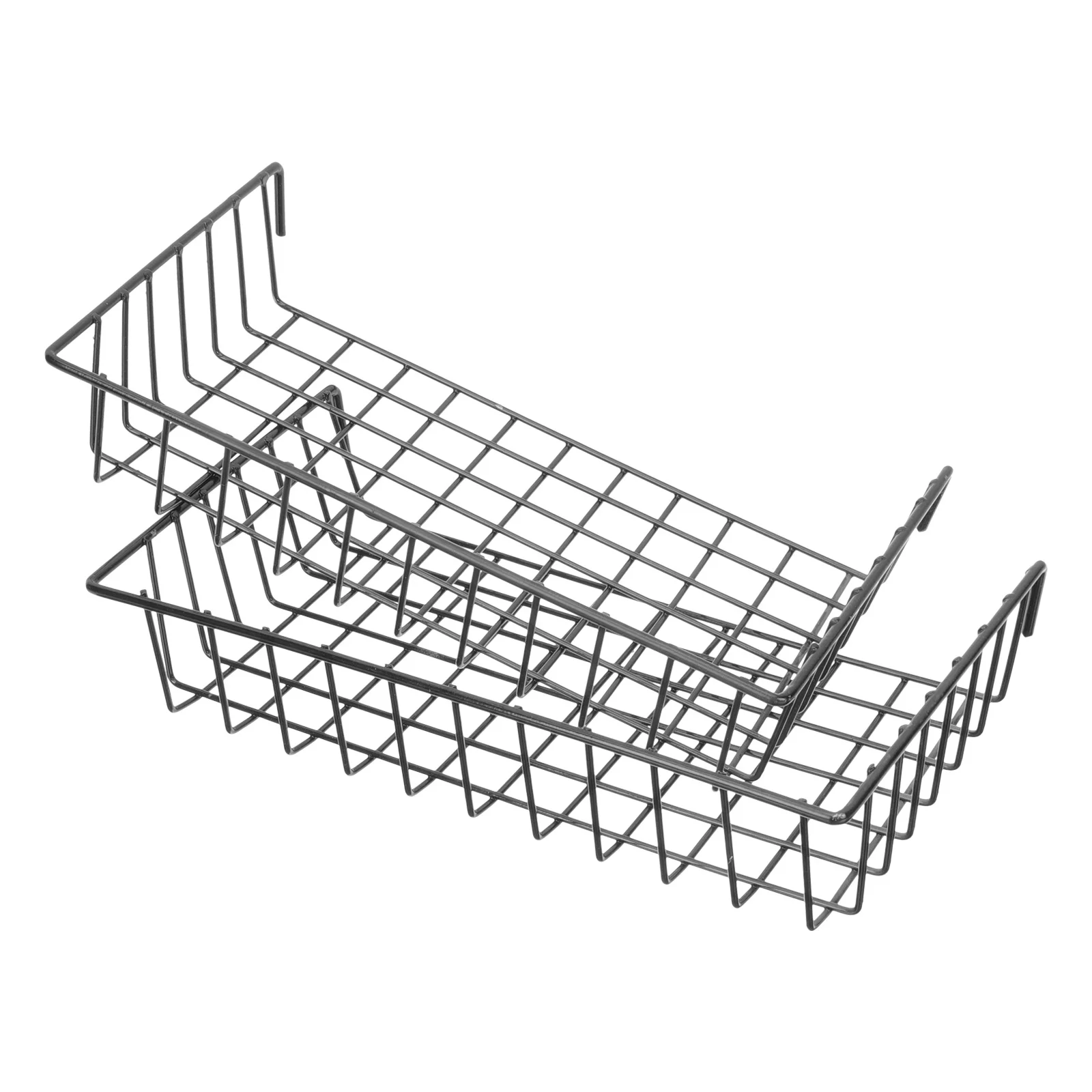 Cesta de almacenamiento de hierro a prueba de herrumbre, rejilla para colgar en la pared, organizador sin clavos para sala de estar, cocina, baño y hogar, 2 uds.