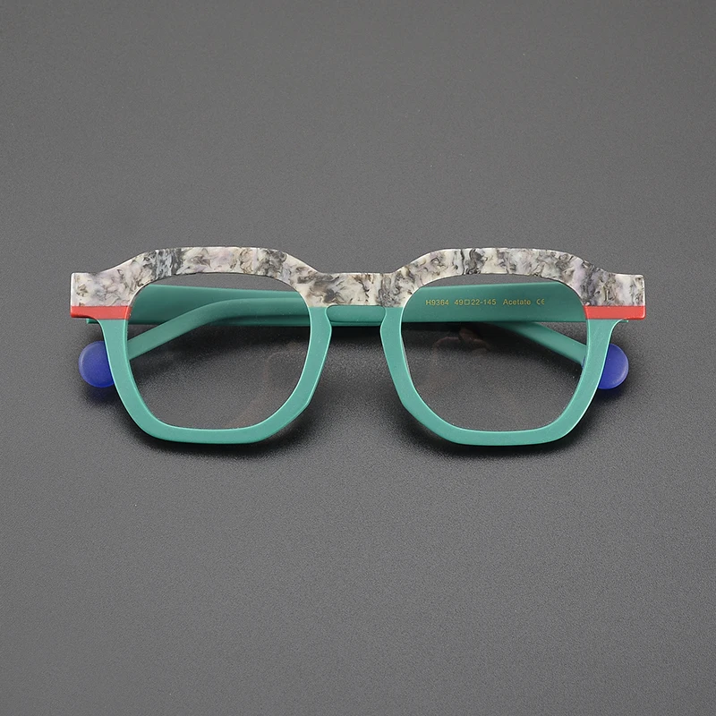 Niche personality square literary glasses frame male retro spell multicolor frosted full frame optical prescription myopia glass