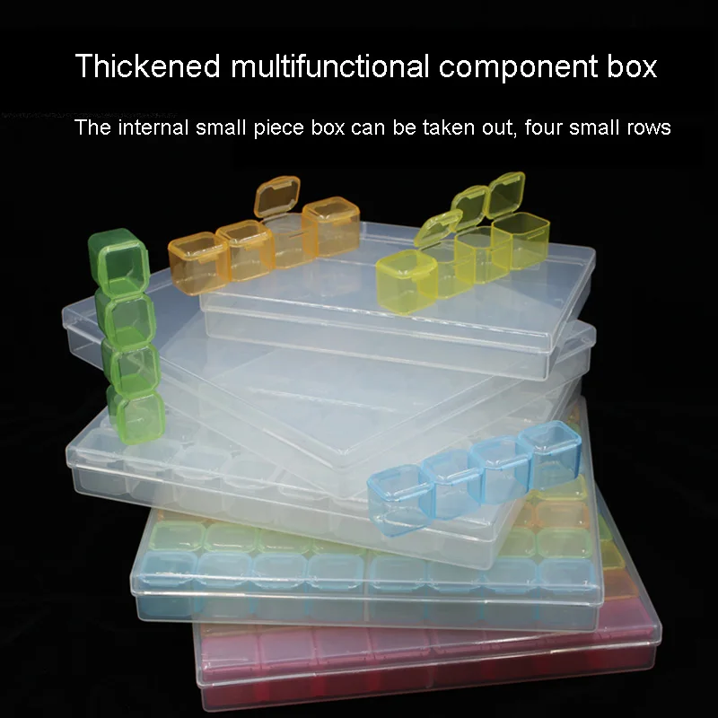 Caja de almacenamiento de Chip IC de tornillo portátil, organizador de cuentas de tornillo, transparente, colorido, piezas electrónicas extraíbles,