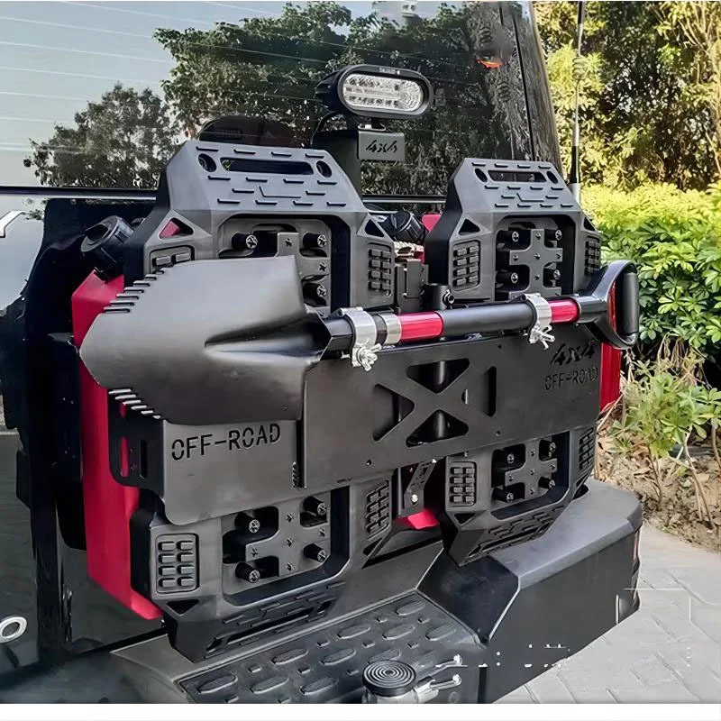 

Suitable for the tailgate integrated equipment set, the modified tailgate-integrated spare tire carrier with a small storage bag