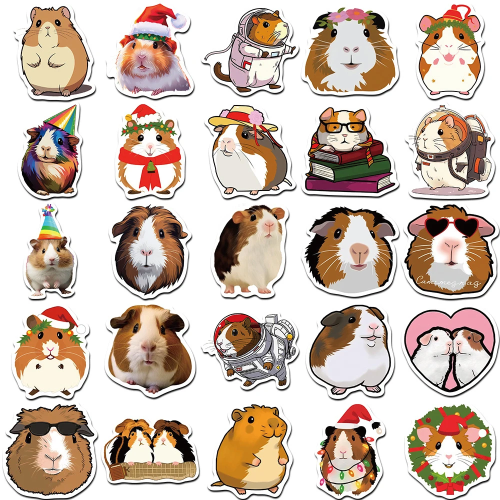 10/30/50pcs Animal Guinea Pig Cavy Stickers Cute Cartoon Decal for Laptop Phone Guitar Luggage Waterproof Graffiti Vinyl Sticker