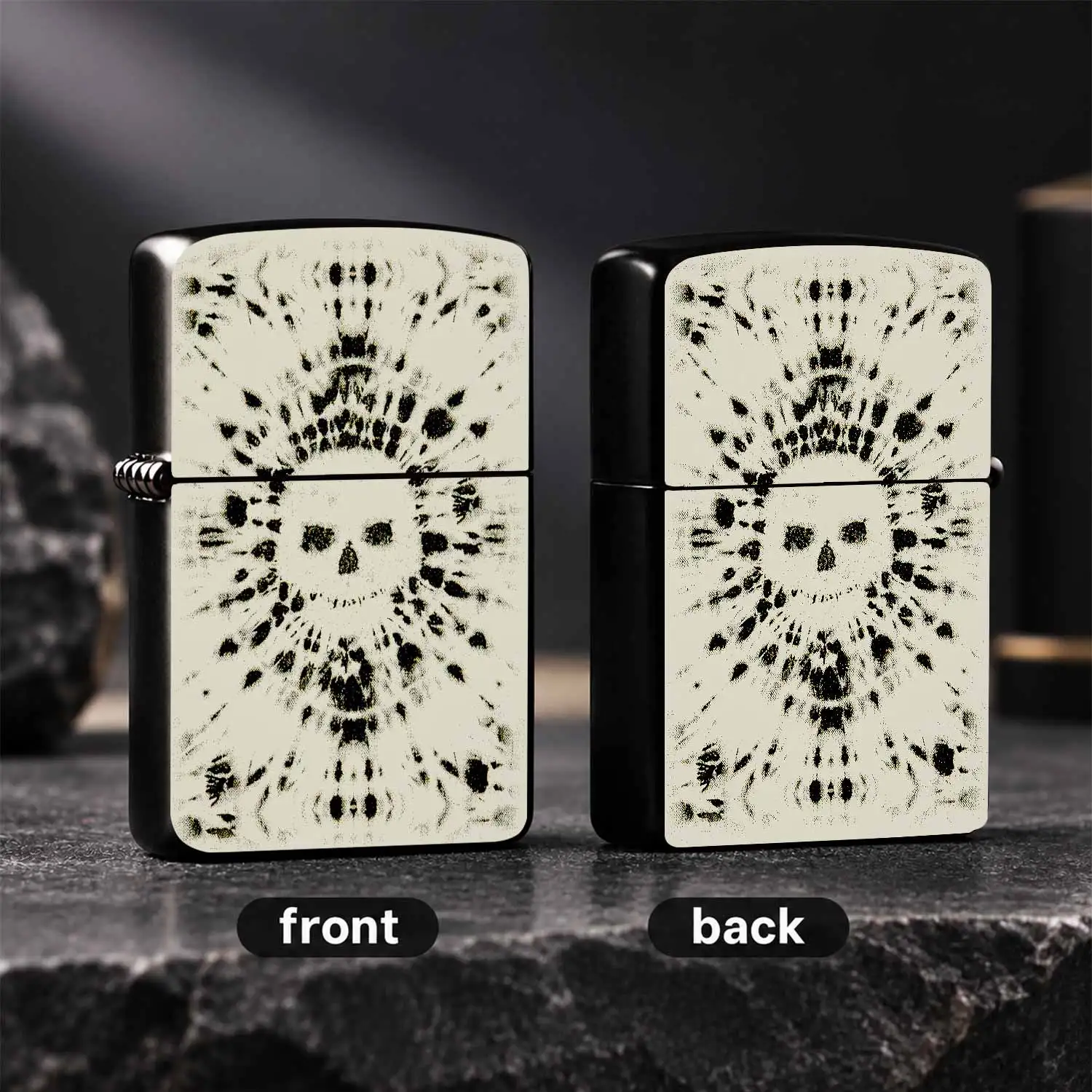 Vintage Radiant Skull Art Pattern Portable Lighter, Suitable For Daily Commute, Outdoor Gatherings, Parties And All Scenarios, Stylish Fun Decorative Practical Item, Perfect For Gifting To Friends, Personal , A Humorous And Interesting Ligh