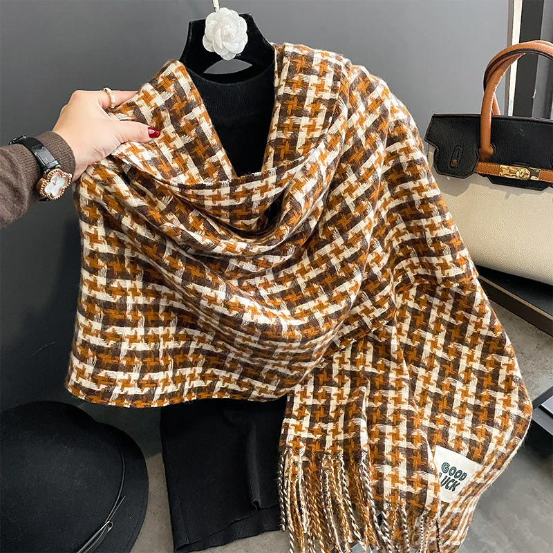 Luxury Design Thick Foulard Cashmere Scarf Ladies Winter Pashmina Female Shawls Wraps Floral Women Blanket Warm Stoles Bufanda