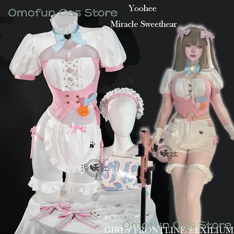 

Yoohee Cosplay Maid Dress Game GIRLS' FRONTLINE 2:EXILIUM Miracle Sweethear Women Costume Halloween Party Sexy Clothes Wig