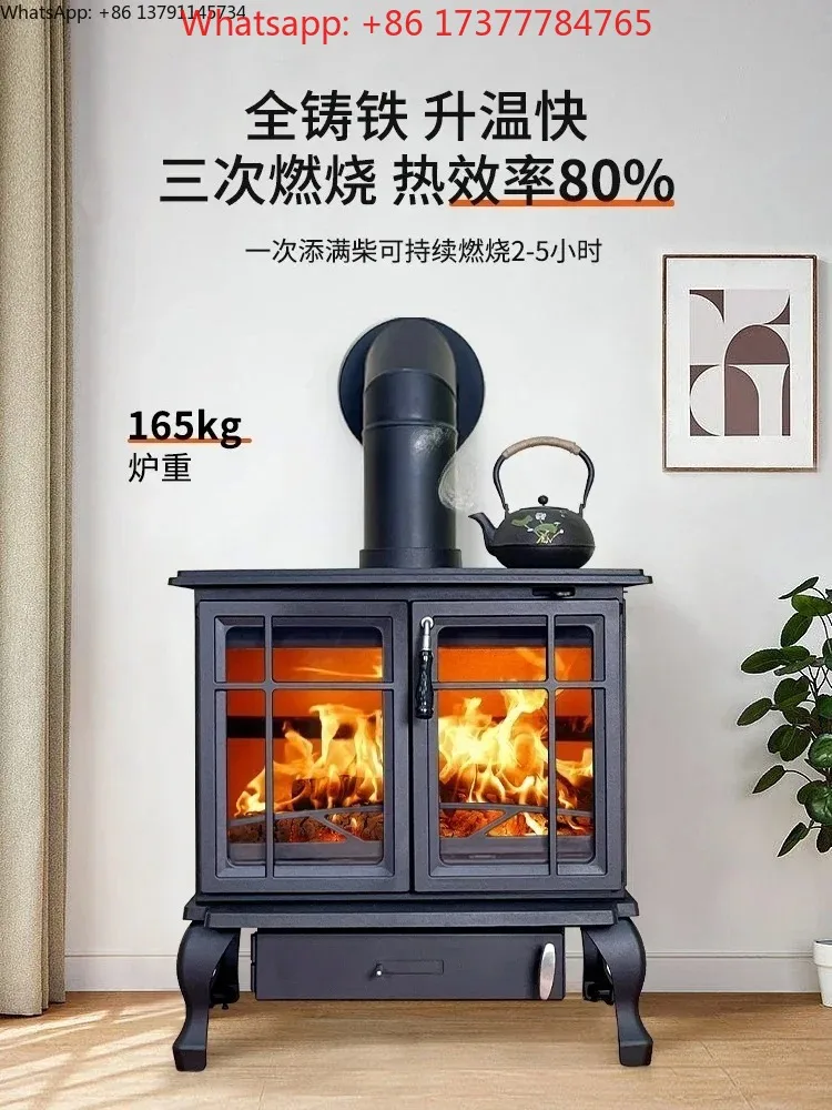 Real Fire Fireplace Wood Burning Household Cast Iron Firewood Burning Heating Stove Firewood Heating Fireplace