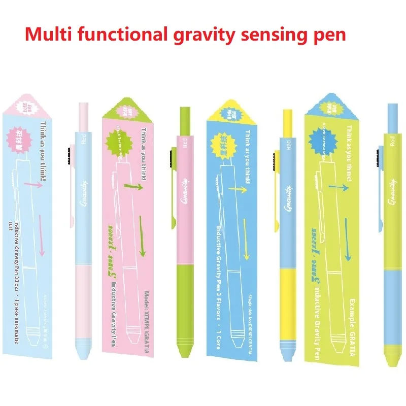 

Гравитационная ручка 4 в 1, многофункциональные гелевые ручки, шариковая ручка 0,7 и 0,5 карандаша, разноцветные канцелярские принадлежности для письма в офисной школе