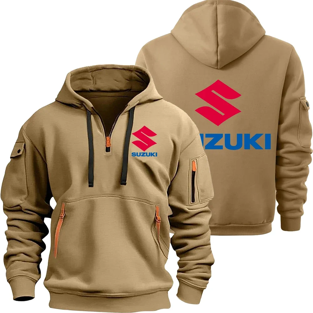 Suzuki logo motorcycle racing team men's and women's half-zip