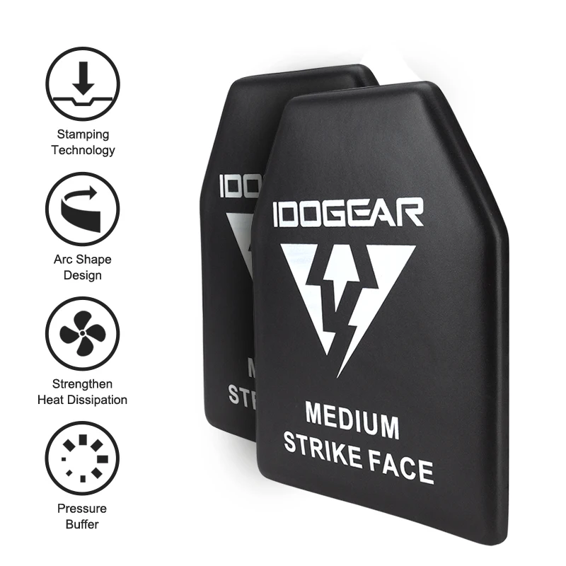 IDOGEAR Plaque tactique en mousse EVA Taille moyenne EVA Plaque de choc à haute élasticité pour gilet tactique Airsoft Doublure intérieure 2 pièces - Noir 3951