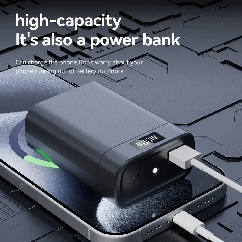 Bluetooth headset long battery life ultra-thin metal LCD display mobile power supply with LED flashlight