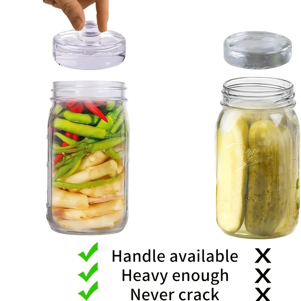 4pcs Glass Pickling Weights, Fermentation Weights for Wide Mouth Mason Jars -Kimchi, Sauerkraut,Vegetable Canning&Pickling Tools