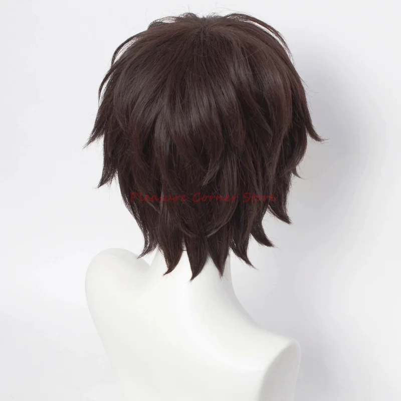 Anime Bungo Stray Dogs Cosplay Dazai Osamu Wig Heat Resistant Synthetic Short Brown Black Halloween Party Cosplay Wigs