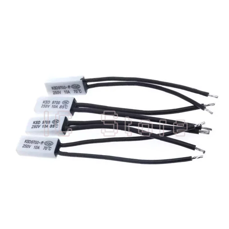 10PCS KSD9700 Ceramic Temperature Control Switch 10A 250V 40-150°C Thermal Protector Overheat Switch for Motor Heater Appliance