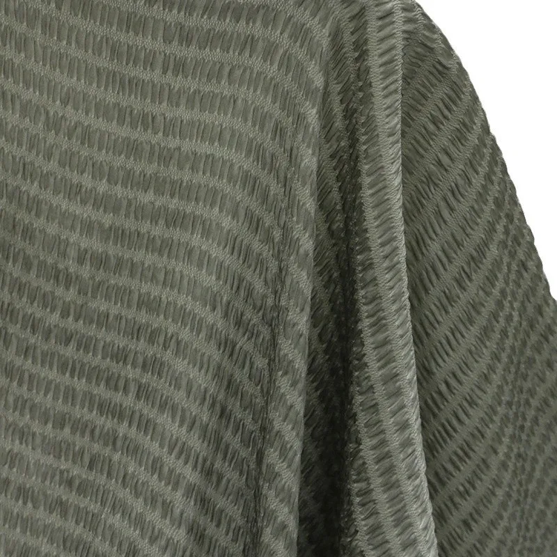 Traditional dirt-dyed and stir-fried silk striped bubble crepe fabric a niche designer's new Chinese-style